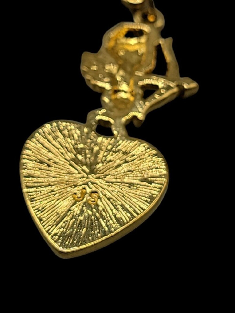 Jim Shore Post Earrings Cherub Dangling  Heart Mabe Pearl Rare Find Collectible - Picture 4 of 13